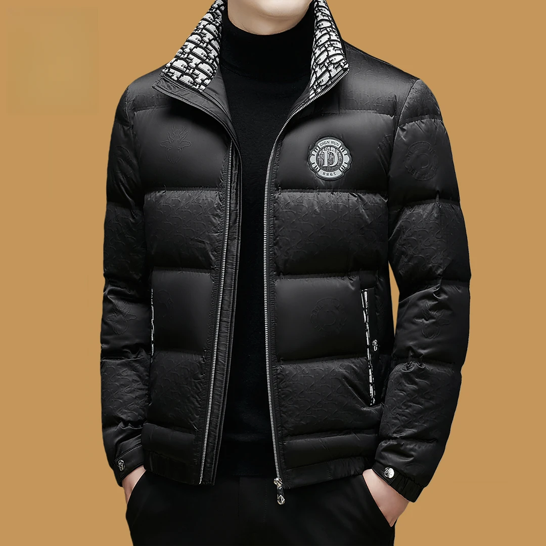 冬季羽绒服男士白鸭绒时尚男装2025新款爸爸装外套