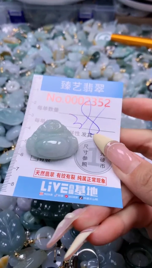 翡翠未镶嵌颈饰含绳0002352