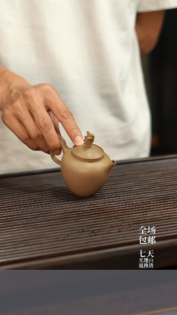 云水山涧建水紫陶微瑕仿古泥 茶壶  013