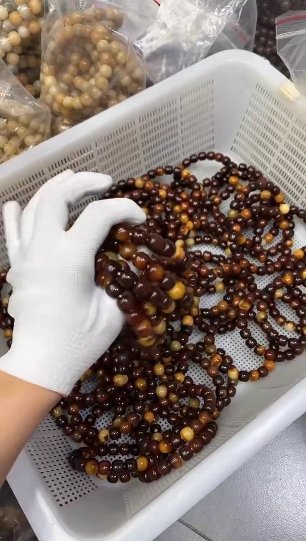 菩提根/象牙果手串12油膏瑕疵不挑（504）
