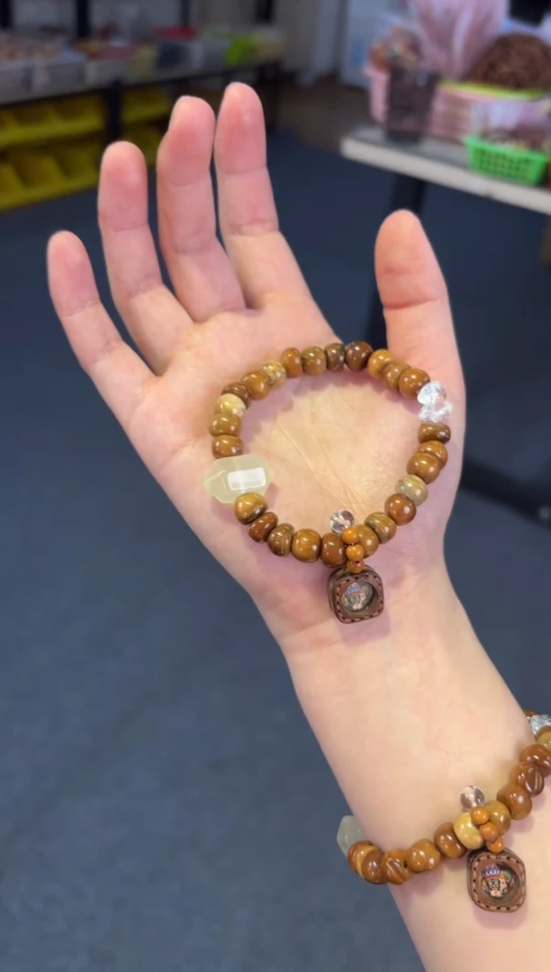 银S925镶嵌手链水晶   8mm库克小金豆白水【唐卡扎基】