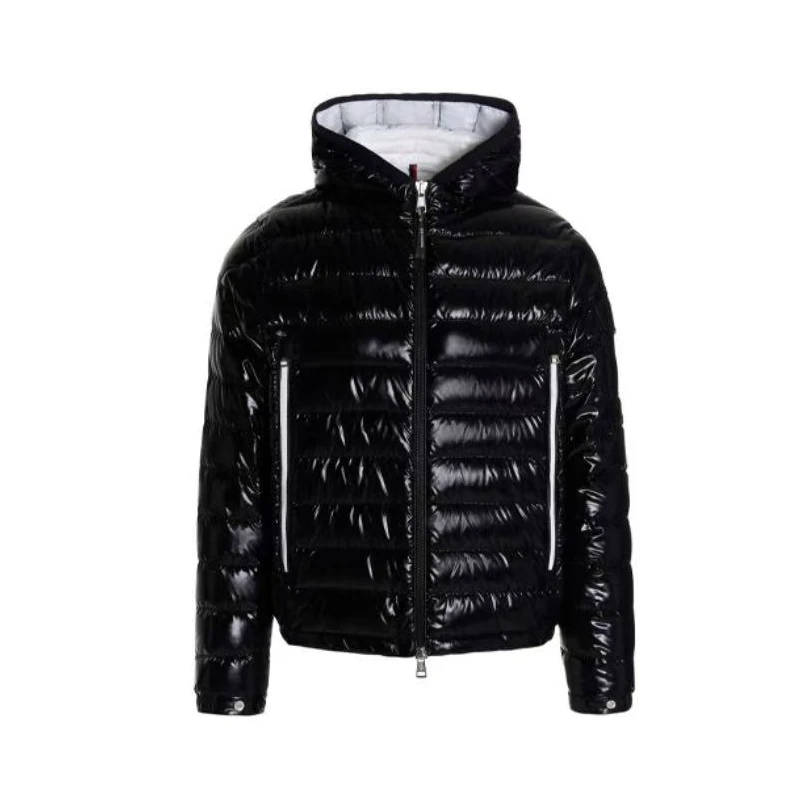 全新未使用 MONCLER 蒙口男士男款短款时尚休闲黑色连帽羽绒服