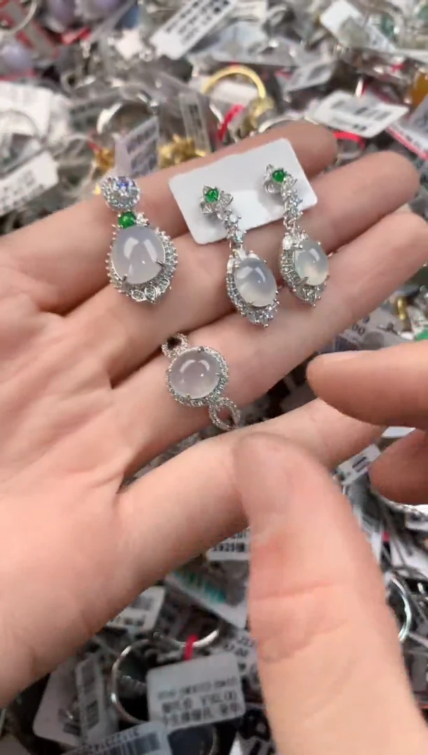 银S925镶嵌戒指翡翠11           2