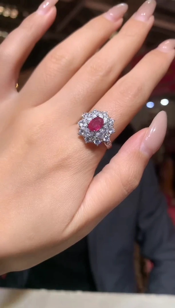 银S925镶嵌戒指红宝石【宝石世家严选】