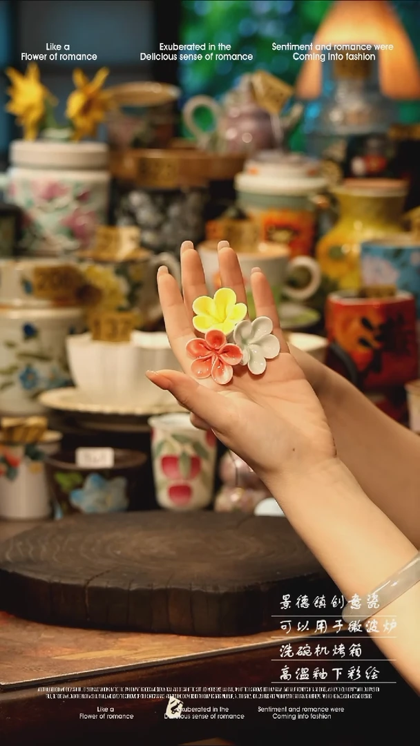 陶瓷随机景德镇高温釉下彩手工手绘款式