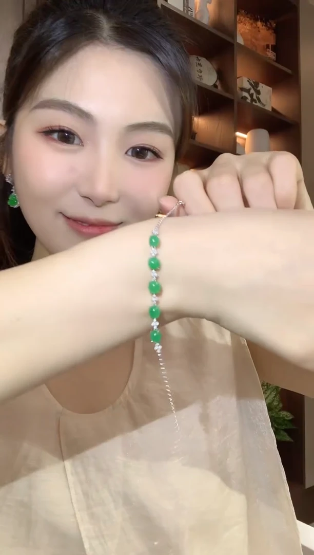 18K金镶嵌手链翡翠A90翡翠