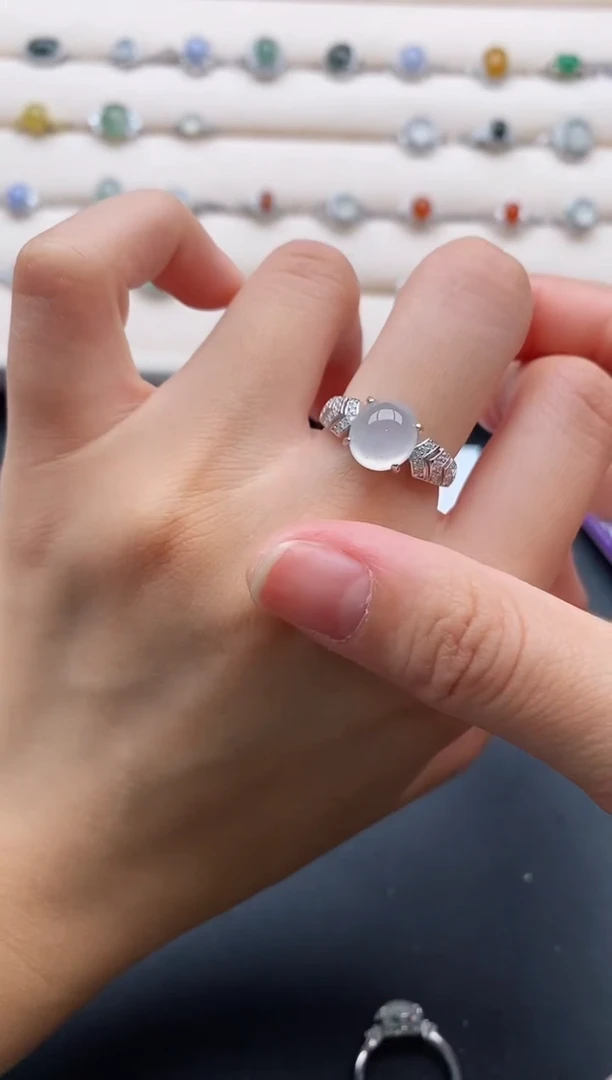 银S925镶嵌戒指翡翠3333333+1