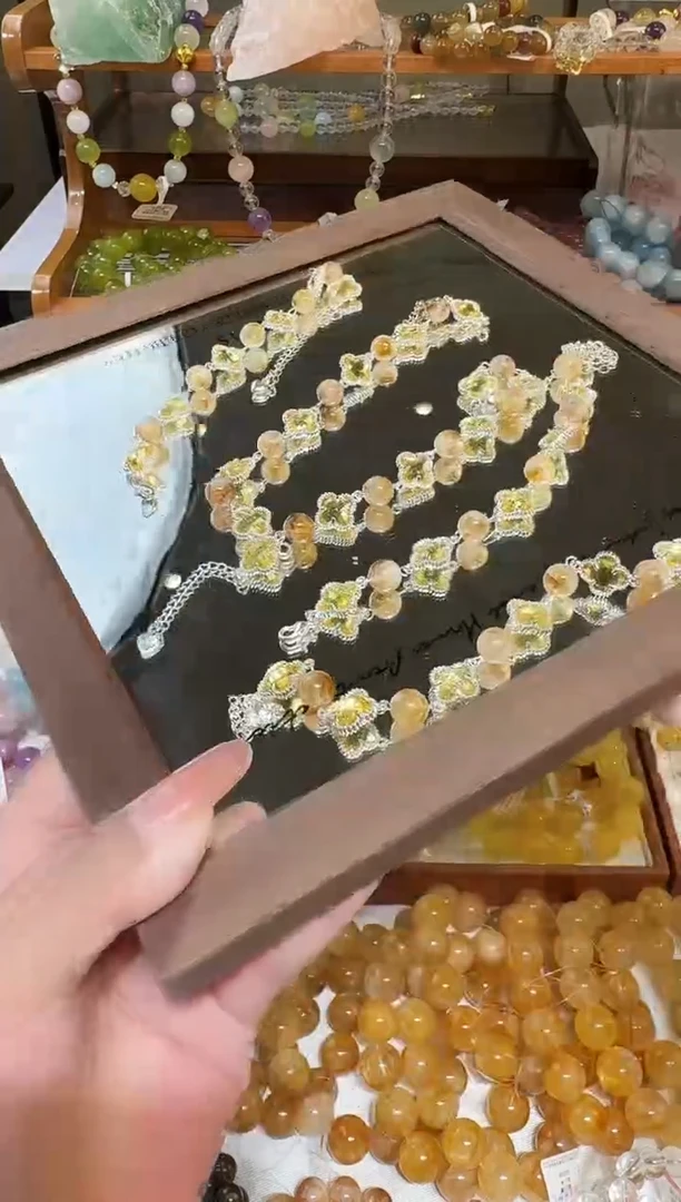 未镶嵌手链水晶黄塔晶四叶草