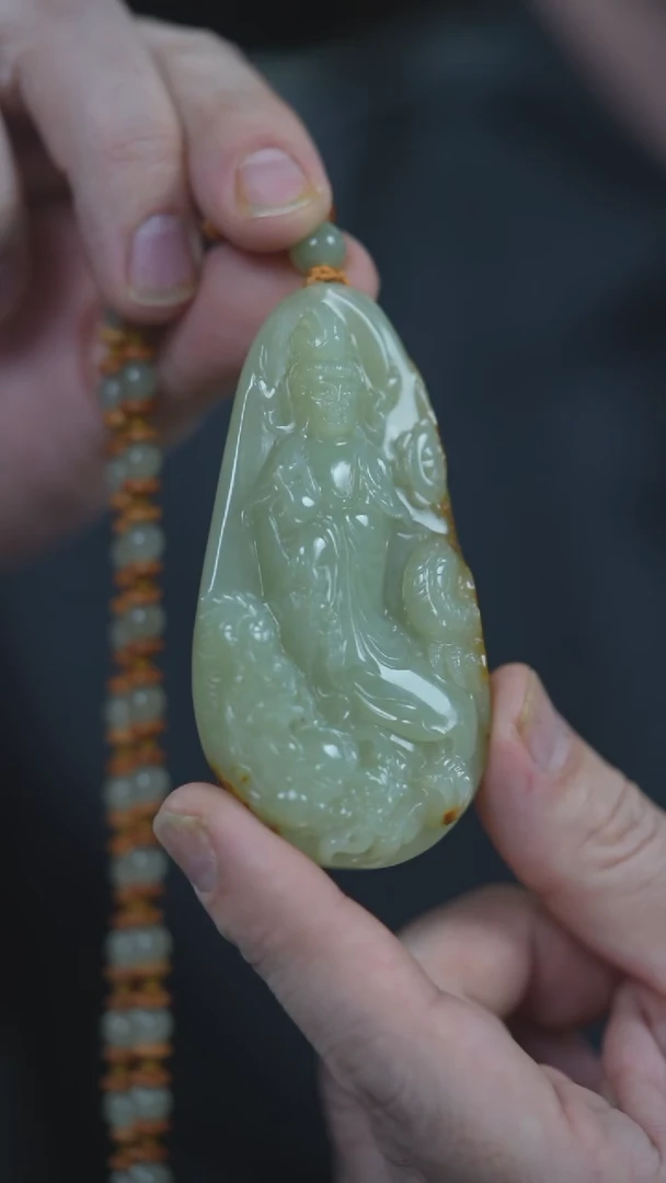 颈饰未镶嵌和田玉观音