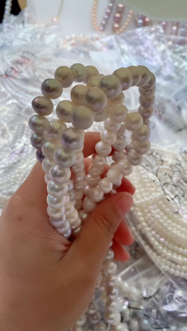 未镶嵌淡水珍珠裸珠无扣头多样性发其一，非无暇