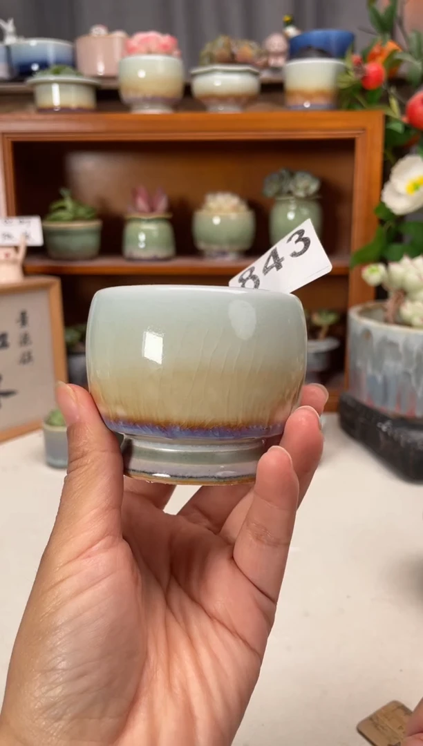 瓷片843知木小芳花盆