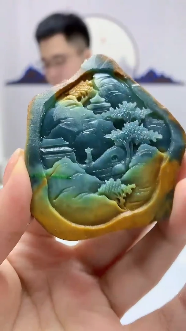 【闪购商品】定制翡翠未镶嵌5153ms-毛货140山水