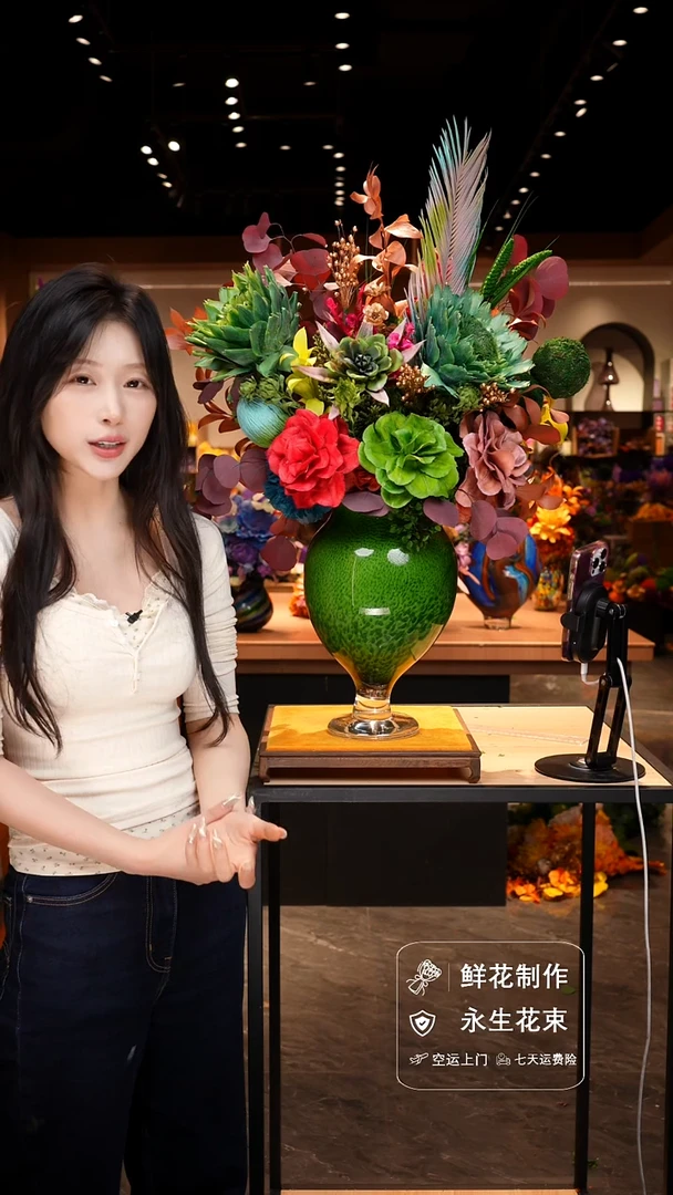 手工艺品琉璃手工花器花束空运包邮送货上门-以图片为准