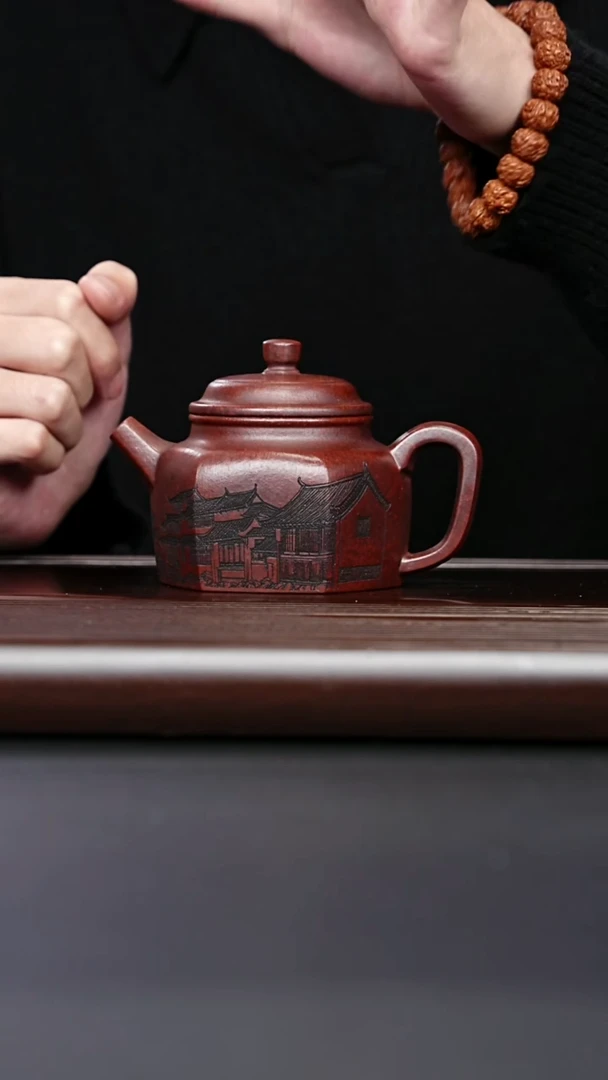 紫砂壶宜兴紫砂 江南德钟龙山古乌泥 周昌荣