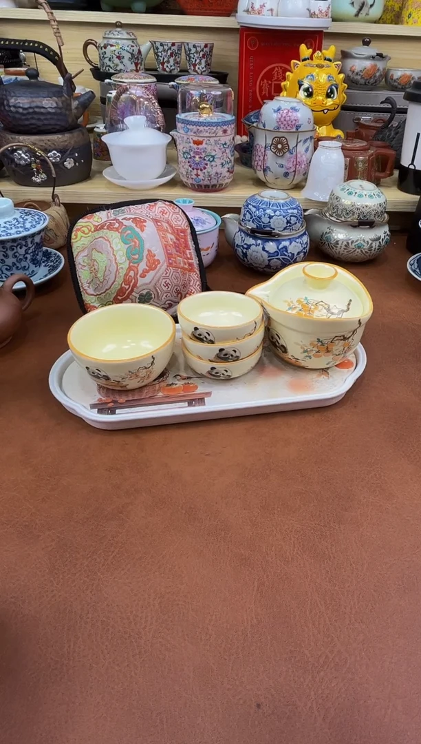 陶瓷茶具摆件旅行套组