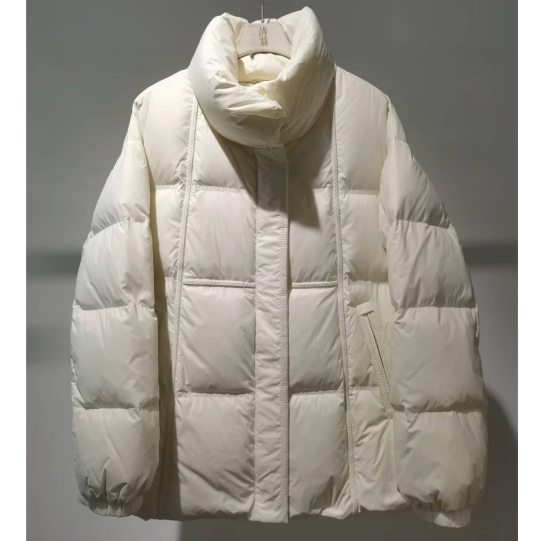 高原雪域原加厚立领A字版保暖抗寒简约短款羽绒服