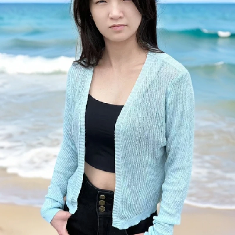 夏季长袖薄款针织开衫女短款宽松外套显瘦防晒小披肩空调外套