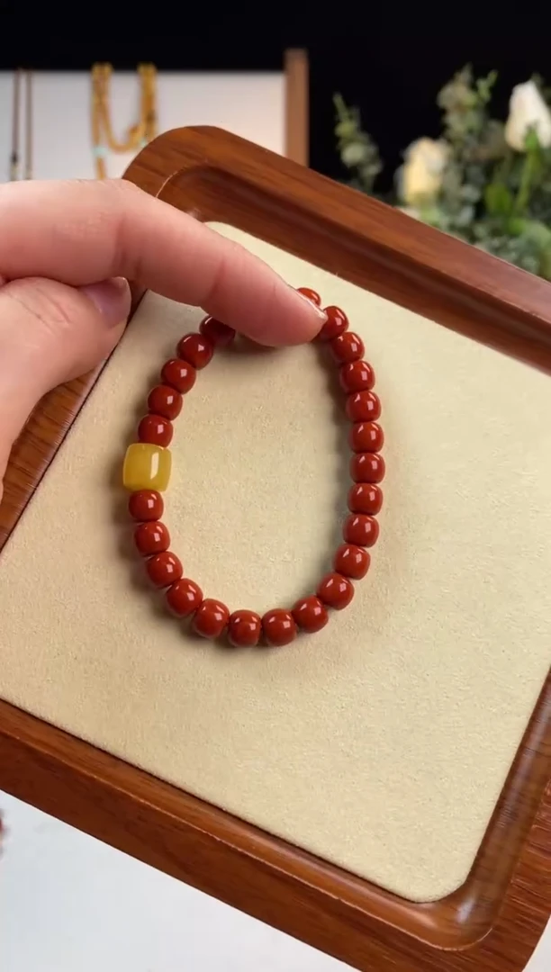 【闪购商品】南红玛瑙手链未镶嵌柿子红头货