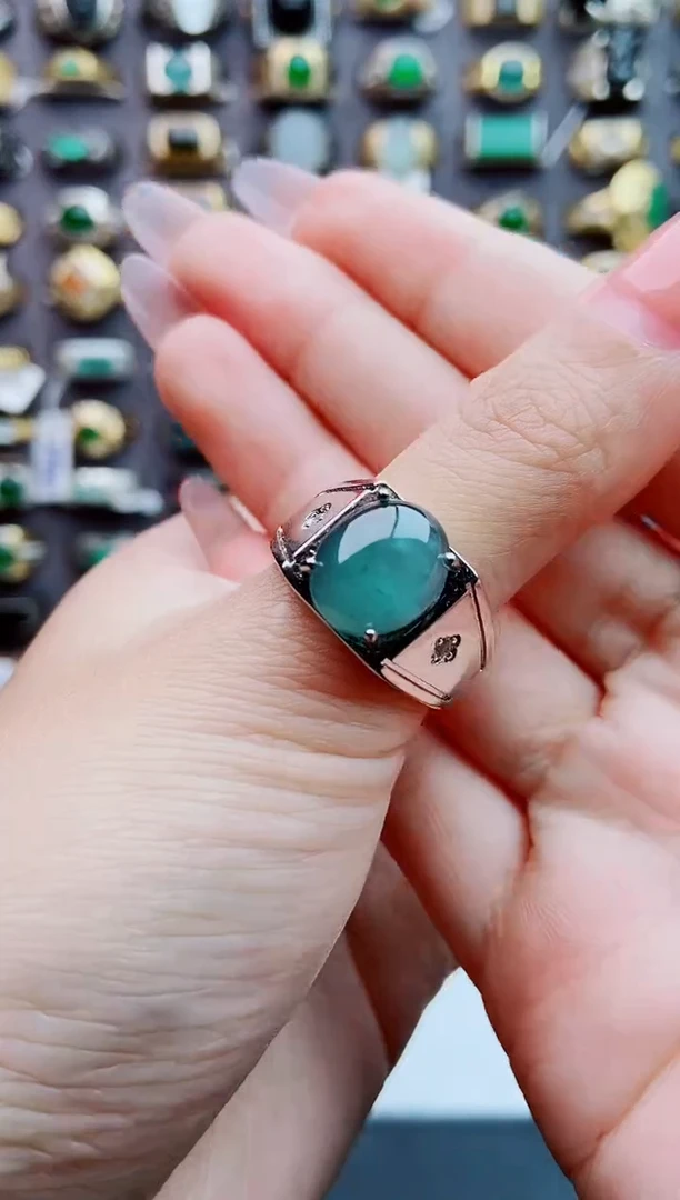 未镶嵌戒指翡翠天然翡翠男戒