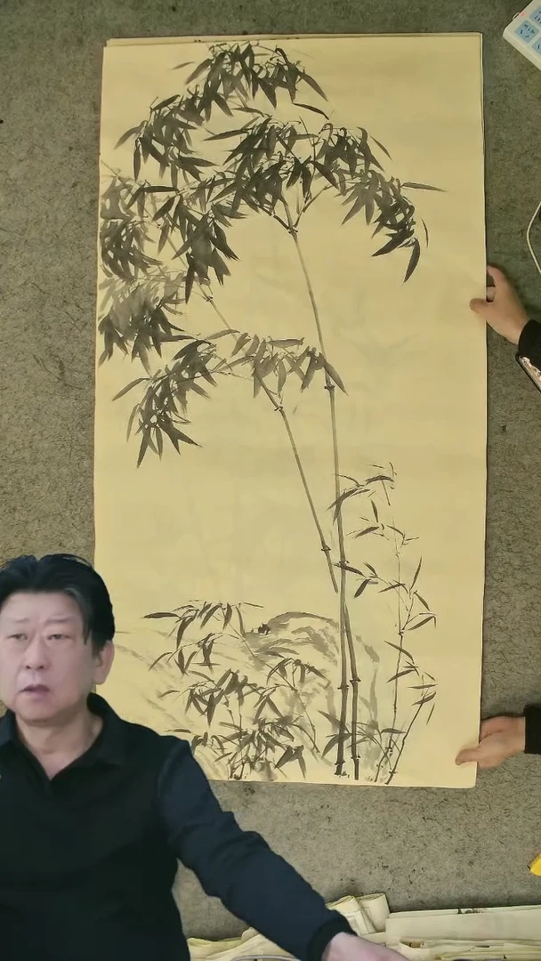 国画四尺整张  墨竹  69*138cm
