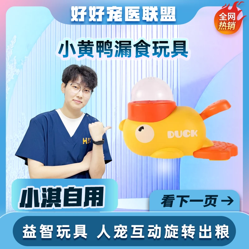 小黄鸭宠物投食器猫狗互动漏食玩具训练器自动喂食器
