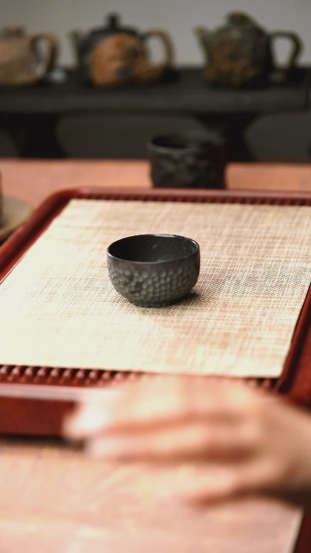 归玉堂冰碛岩重工雕刻锤点缸杯100cc