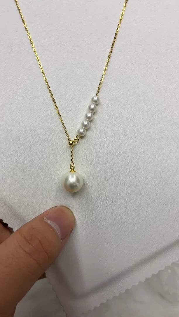 银S925镶嵌DA淡水珍珠Y链11-12 y2246