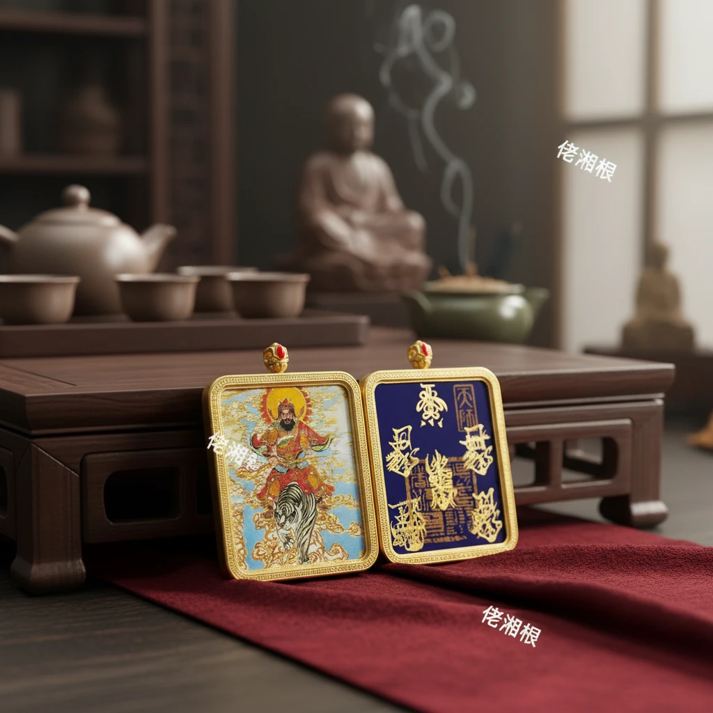 佬湘根五路唐卡吊坠纯手绘双面挂坠精美手工复古挂件脖子配饰定制