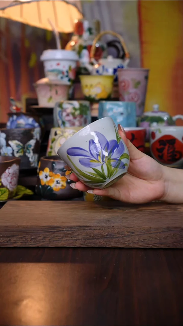 杯子陶泥垚手作 景德镇手工手绘陶瓷器物