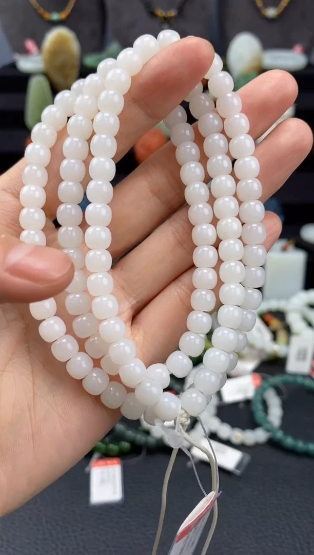 【闪购商品】和田玉-未镶嵌7mm金山老型108