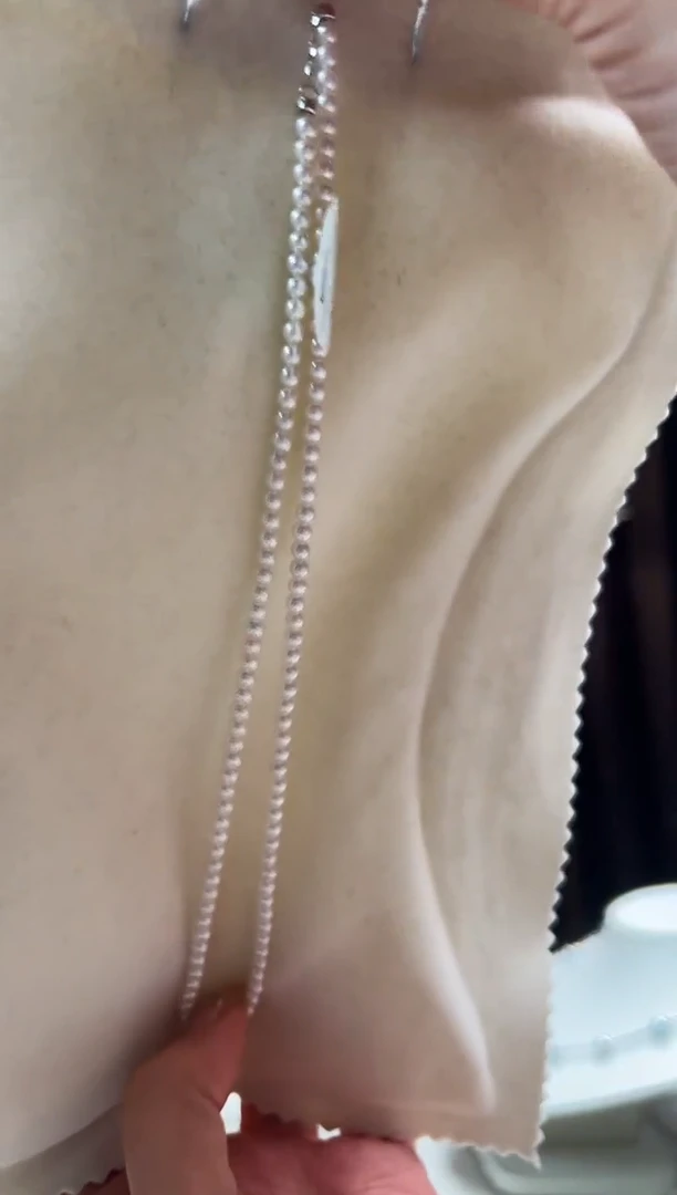 未镶嵌淡水珍珠DA 串链带吉尔德大证 3-4 XS013