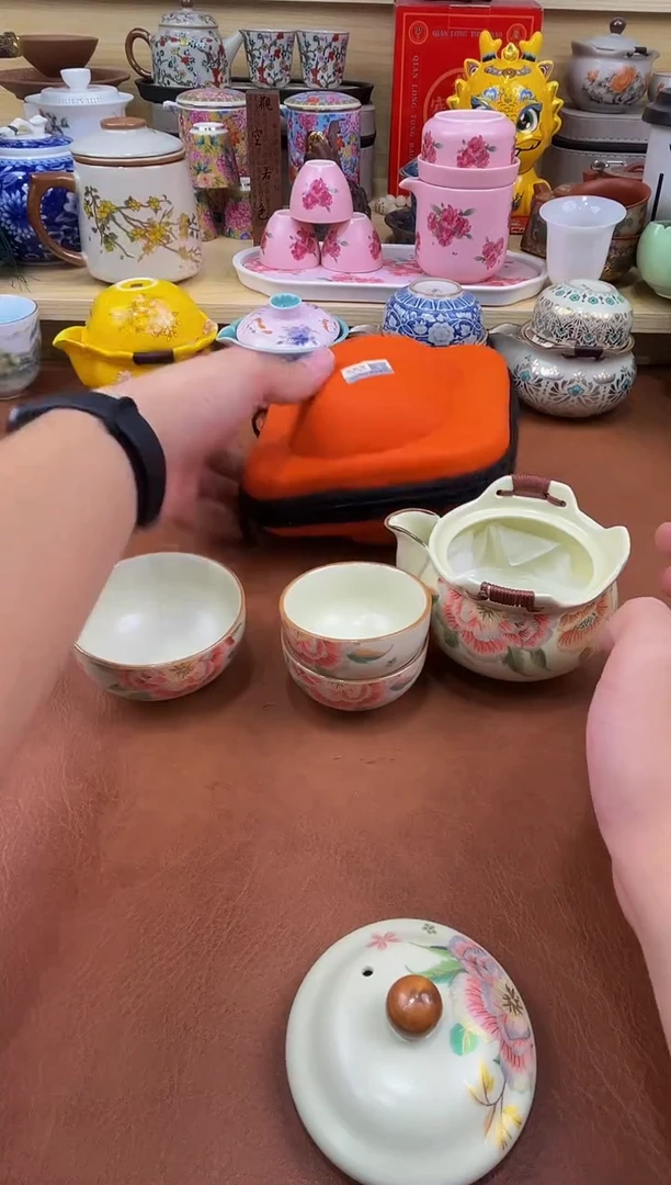 陶瓷茶具摆件旅行套组