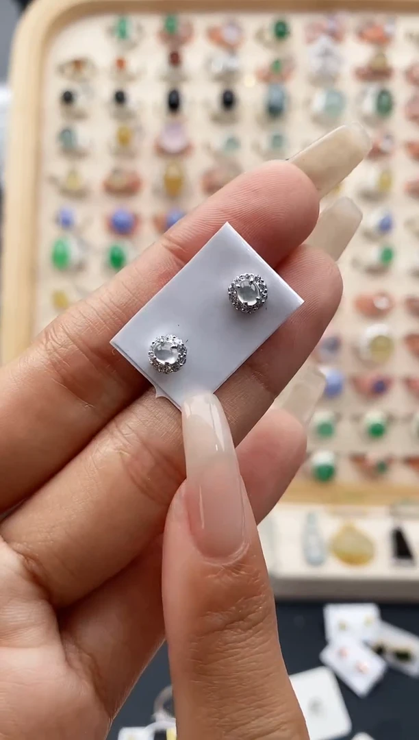 【闪购商品】翡翠戒指银S925镶嵌缅甸天然A货翡翠111    8-3