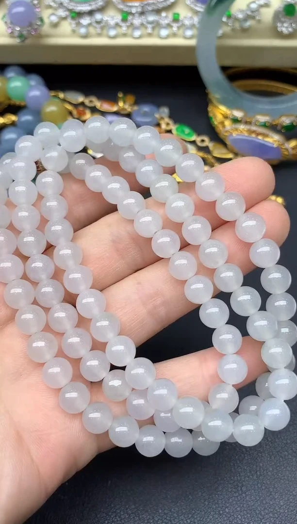 未镶嵌手串翡翠62-雪姐翡翠天天见
