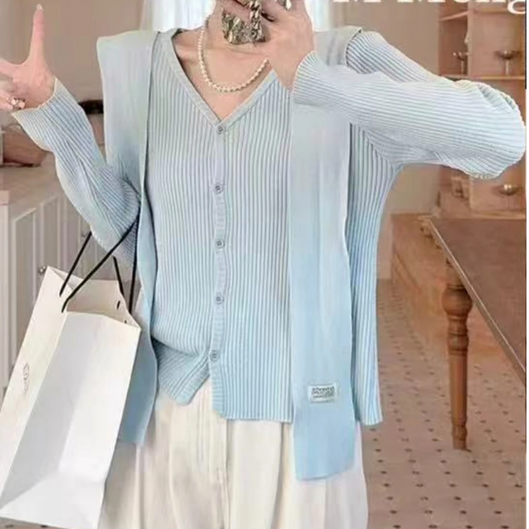 7367披肩长袖针织衫女2025春季新款女装爆款时尚洋气开衫上衣