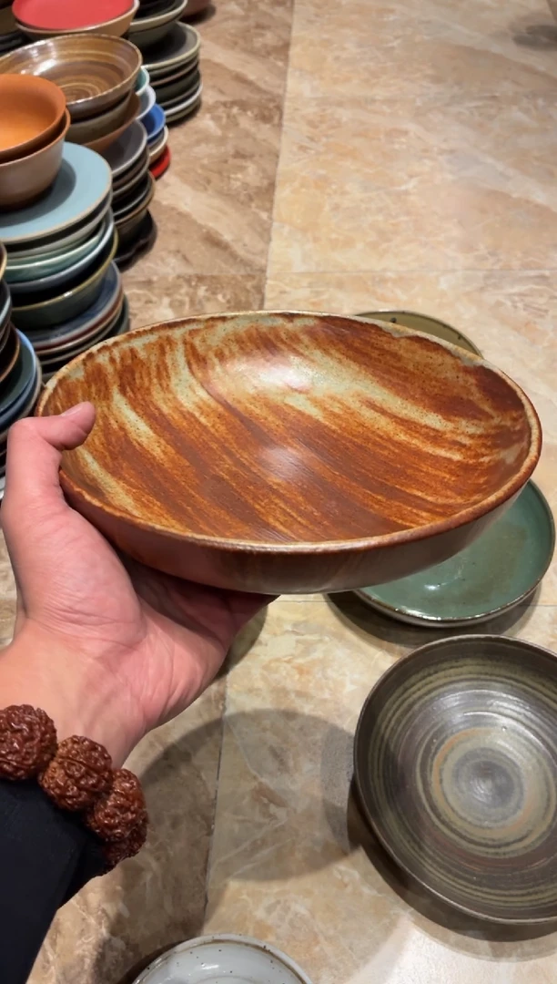 瓷片全量 9寸手刷志野大盘