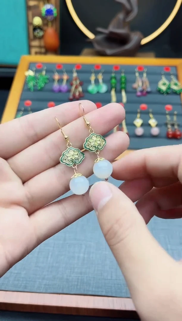 【闪购商品】玛瑙/玉髓耳钉银S925镶嵌428000