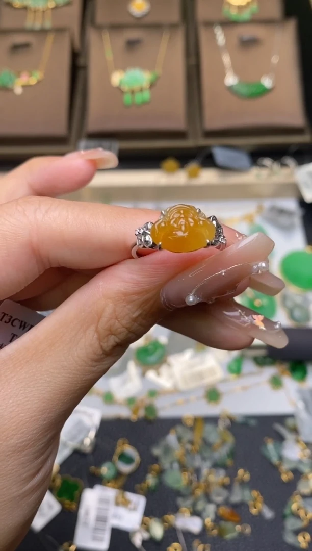 翡翠18K金镶嵌颈饰净货35467