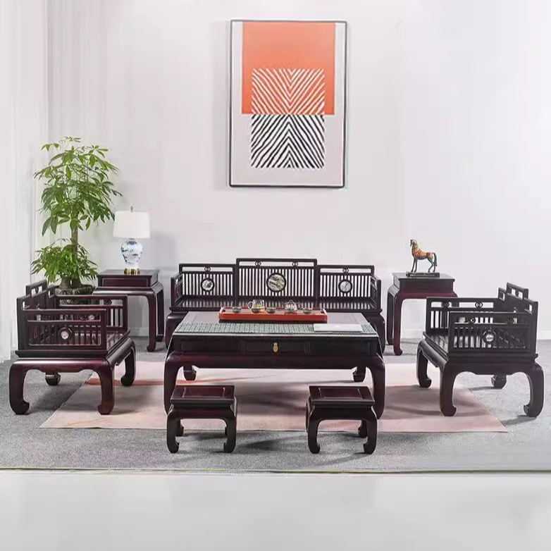 血檀木沙发椅组合客厅全实木新中式座椅整装非洲小叶紫檀沙发轻奢