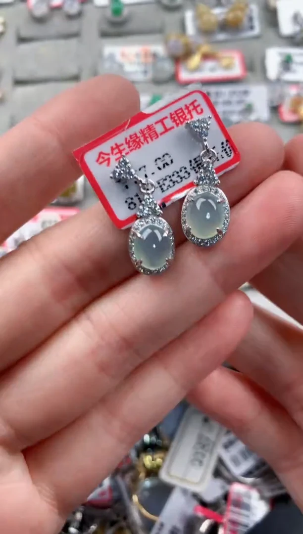 银S925镶嵌戒指翡翠777---5