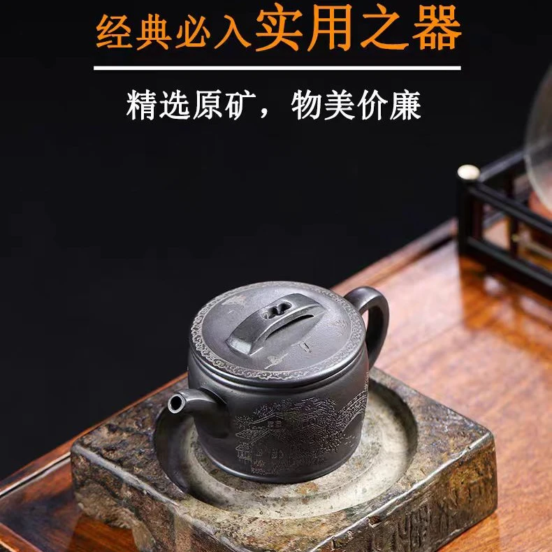 当代 宜兴紫砂壶江南春汉瓦 石黄