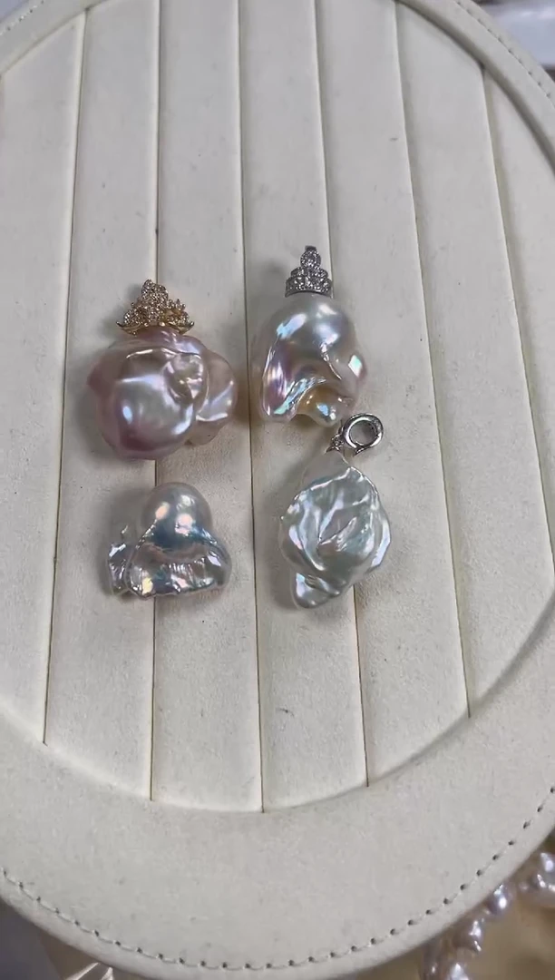 【闪购商品】淡水珍珠吊坠(不含链)银S925镶嵌吊坠