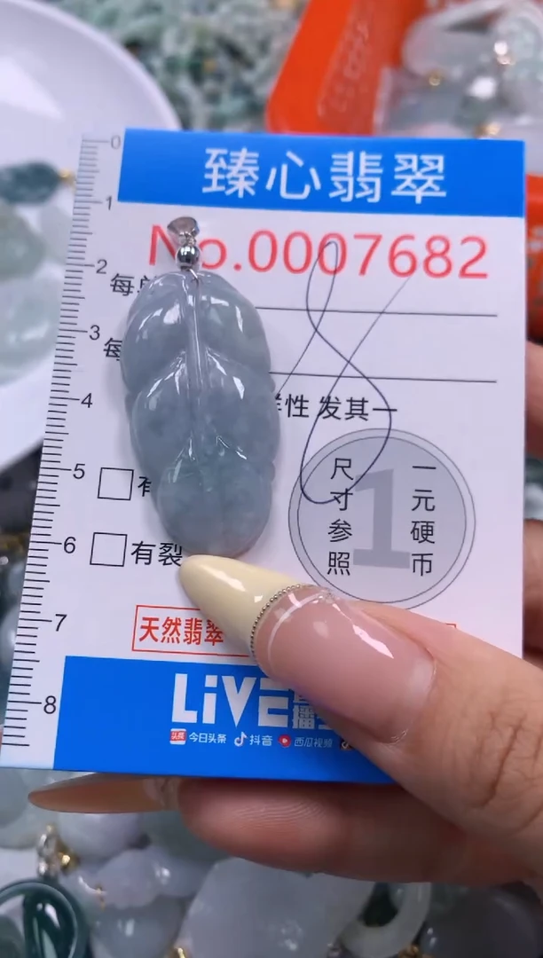 翡翠未镶嵌颈饰含绳0007682