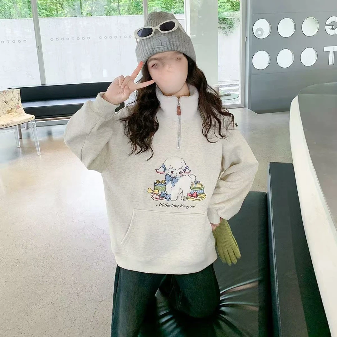 【丫丫童品】女童小羊高领休闲时尚卫衣-G166