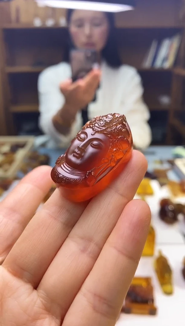 琥珀颈饰未镶嵌SN73-85（观音·出人头地）