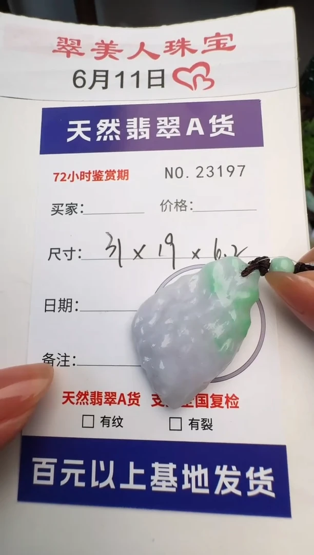 翡翠未镶嵌颈饰原石23197