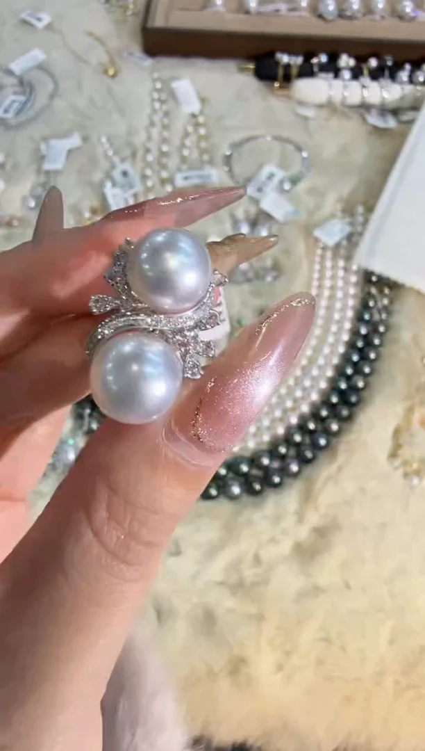 18K金镶嵌戒指海水珍珠zzxm多样性发其一