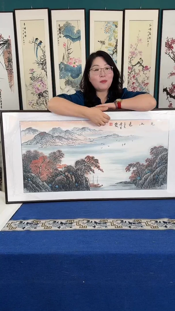 国画60*120山水实木装裱