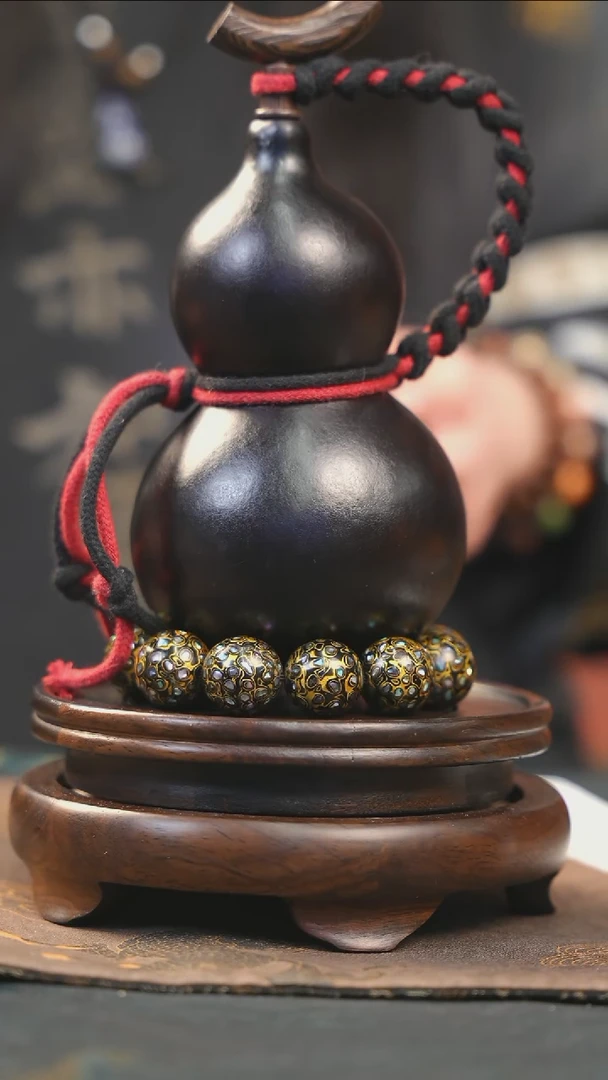 【闪购商品】YM107大漆酒葫芦不包手串及旋转底座
