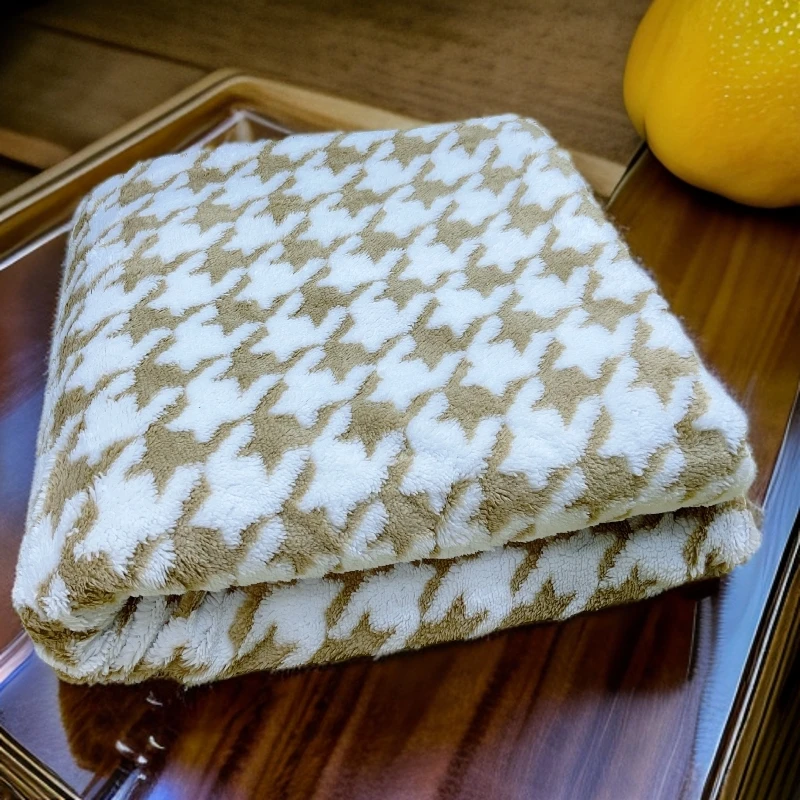 【卡其千鸟格被套】200*230 加厚家用双人多功能提花绒被套